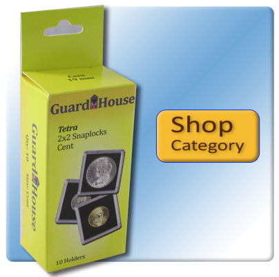 25 Guardhouse 2x2 Tetra Snaplock Coin Holders for Penny/Cent 19mm 