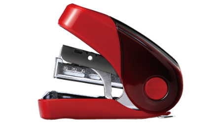 Flat Clinch Stapler - Mini (Red)