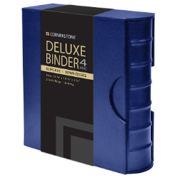 Cornerstone Large Capacity 4 D-Ring Binder & Slip Case (Navy Blue)