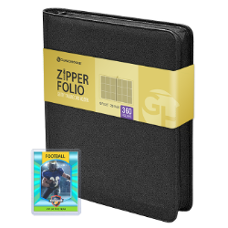 9 Pocket Zipper Folio for Sentry Card Holders - Charcoal