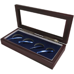 Guardhouse Glass-top Wood Display Box -GH-W1800: (S,M,2L) American Gold Eagle Set in Ringed Capsules