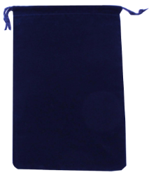 Velour Drawstring Pouch - 5x7.5 Navy Blue