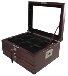 Multi-tray, Wood Deluxe Glass-top, Latch Key (24 Slabs)