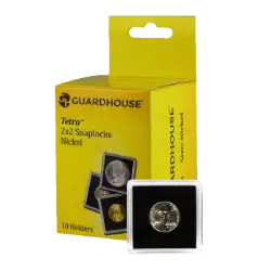 Nickel, $5.00 Gold 2x2 Tetra Snaplock Coin Holder - 10 per pack
