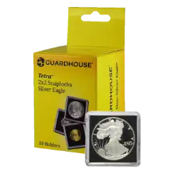 American Silver Eagle 2x2 Tetra Snaplock Coin Holder - 10 per pack