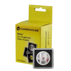 39mm Silver Round 2x2 Tetra Snaplock Coin Holder - 10 per pack