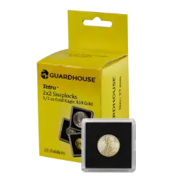 1/2 Oz American Gold Eagle 2x2 Tetra Snaplock Coin Holder - 10 per pack