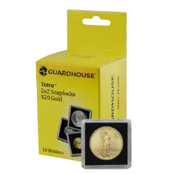 20 Dollar Gold 2x2 Tetra Snaplock Coin Holder - 10 per pack