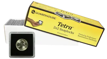 Half Dollar 2x2 Tetra Snaplock Coin Holder - 25 per pack