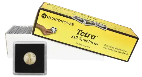 1/10 Ounce Gold Eagle 2x2 Tetra Snaplock Coin Holder - 25 per pack