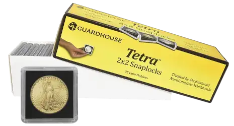 1 Ounce Gold Eagle 2x2 Tetra Snaplock Coin Holder - 25 per pack
