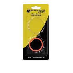 EvoCore Silver Round Silicone Ring Fit Coin Holder - 39mm (Red)