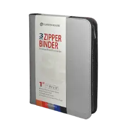 Zipper Binder with 3 Ring Clip - Gray