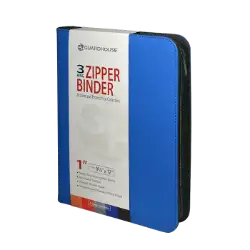 Zipper Binder with 3 Ring Clip - Blue