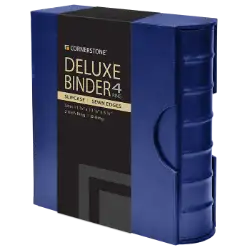 Cornerstone Large Capacity 4 D-Ring Binder & Slip Case (Navy Blue)
