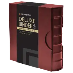 Cornerstone Large Capacity 4 D-Ring Binder & Slip Case (Burgundy)