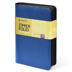 Graded Trading Card Zipper Folio for 40 PSA Card Slabs - Blue Denim
