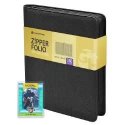 9 Pocket Zipper Folio for Sentry Card Holders - Charcoal