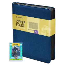 9 Pocket Zipper Folio for Sentry Card Holders - Blue Denim