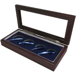 Guardhouse Glass-top Wood Display Box -GH-W1800: (S,M,2L) American Gold Eagle Set in Ringed Capsules