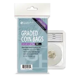 Graded Coin Slab Protector Bag - Resealable (.03mm)