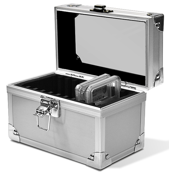 Falcon Series 10 Slab Box - Clear Top - Aluminum Finish