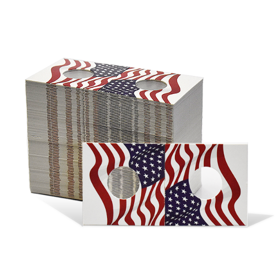 2x2 Paper Coin Holders for Cent / Nickel - American Flag