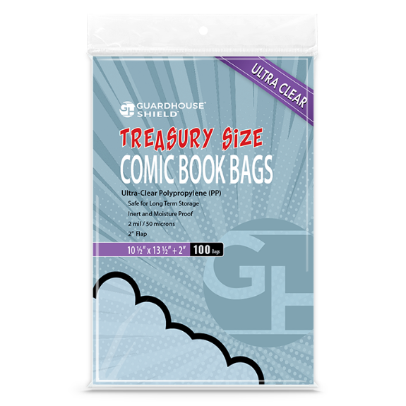Shield Bag for Treasury Comics - 10 1/2 x 13 1/2 + 2 inch flap