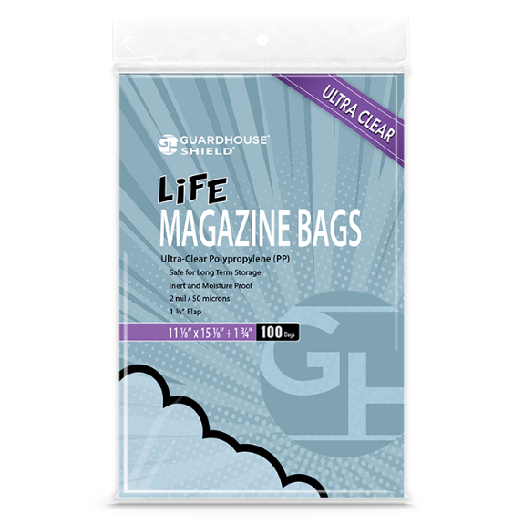 Shield Bag for Life Magazine 11 1/8 x 15 1/8 + 1 3/4 inch flap