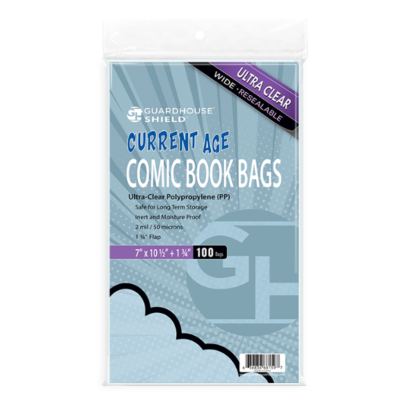 Shield Resealable Bag for Current Comic Books (Wide Size)  7 x 10.5"