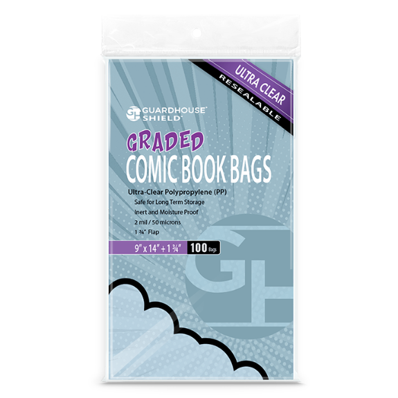 Shield Resealable Bag for Graded Comic Books - 9x14