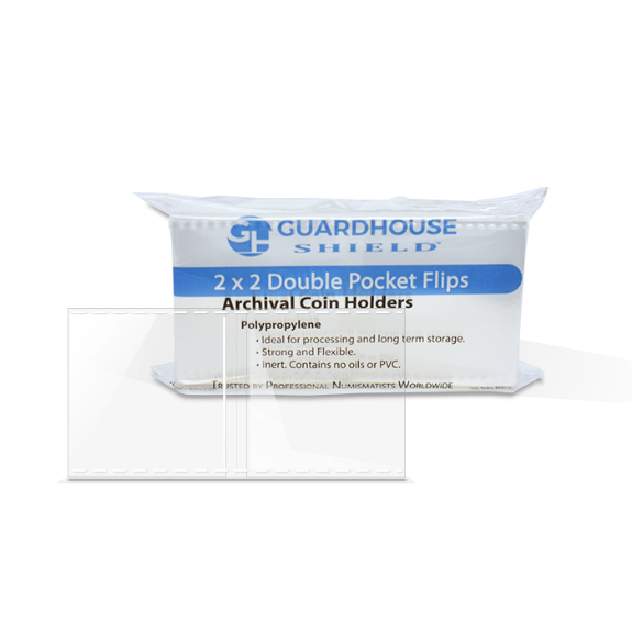 2x2 Shield Coin Flip - Polypropylene/50 Pack