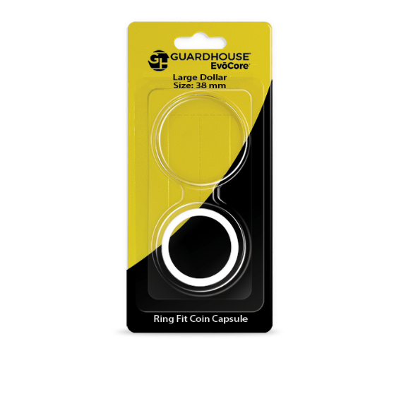 EvoCore Large Dollar Silicone Ring Fit Coin Holder - 38mm (White)