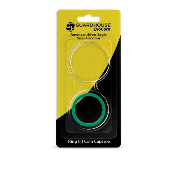 EvoCore American Silver Eagle Silicone Ring Fit Coin Holder - 40mm (Green)