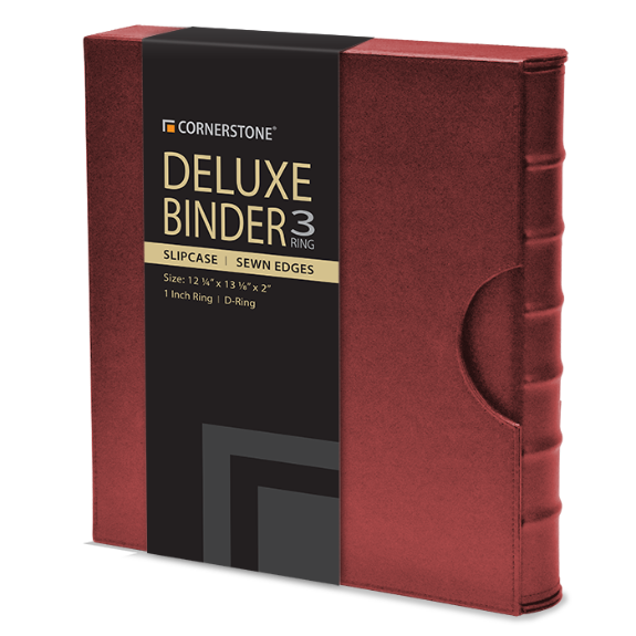 Cornerstone Regular Capacity 3 D-ring Binder & Slip Case (Burgundy)