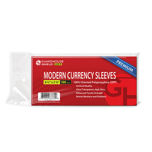 Shield OPP - Modern Currency Sleeves - Premium OPP Currency Sleeves