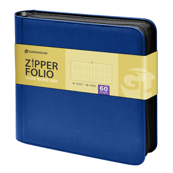 Graded Trading Card Zipper Folio for 60 PSA Card Slabs - Blue Denim