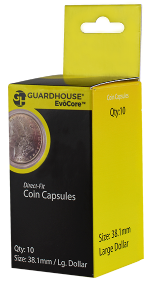 Large Dollar (38.1mm) Direct-Fit EvoCore Coin Capsules - 10 Pack