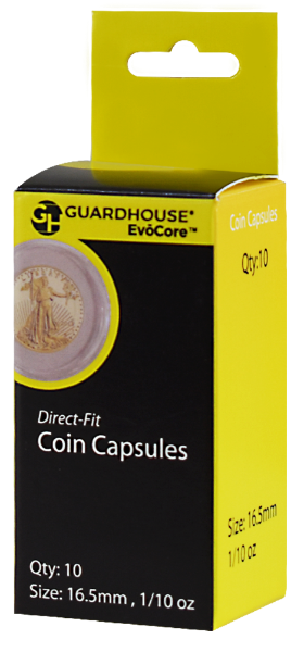 1/10 oz Gold Eagle Direct-Fit EvoCore Coin Capsules - 10 Pack