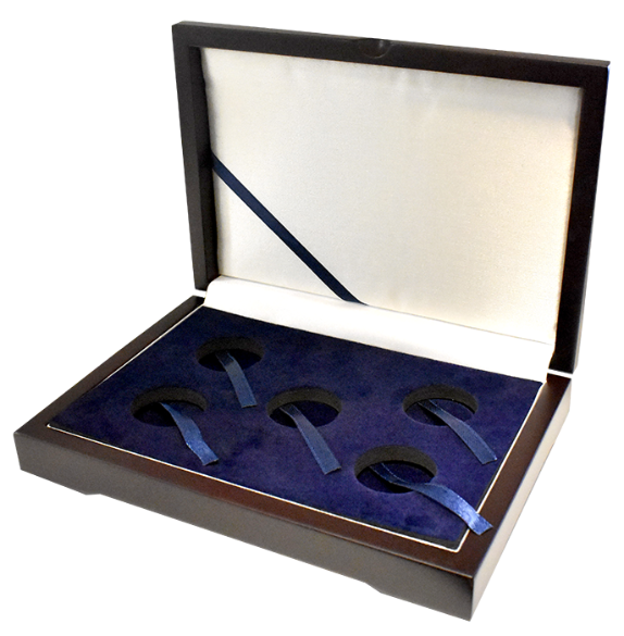 Guardhouse Wood Display Box - GH-W1300 - Holds 5 Small Guardhouse coin capsules