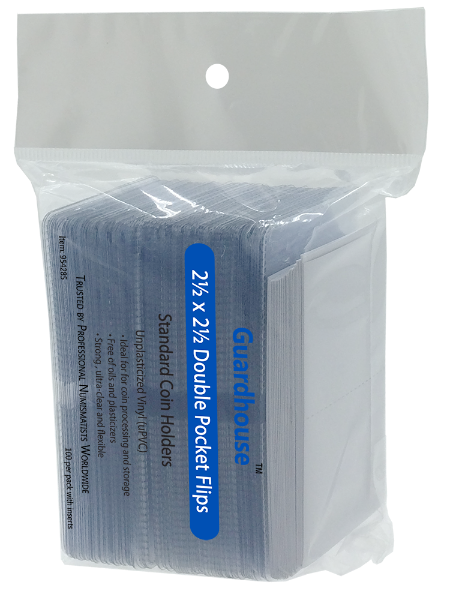 2.5x2.5 Coin Flip - Unplasticized 100 Pack with Inserts