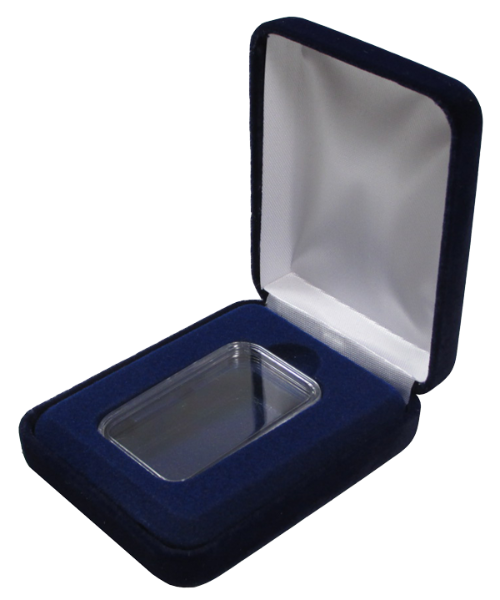 Velvet Coin Capsule Box - Holds 1 oz Silver Bar Capsule (Vertical)