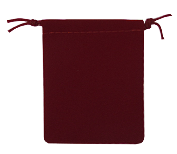 Velour Drawstring Pouch - 2.75x3.25 Maroon