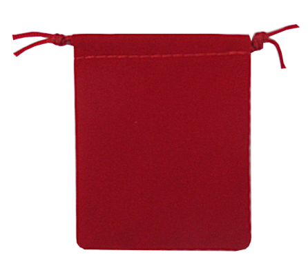 Velour Drawstring Pouch - 2.75x3.25 Red