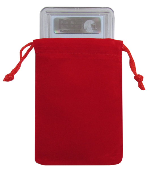 Velour Drawstring Pouch - 3x4.25 Red
