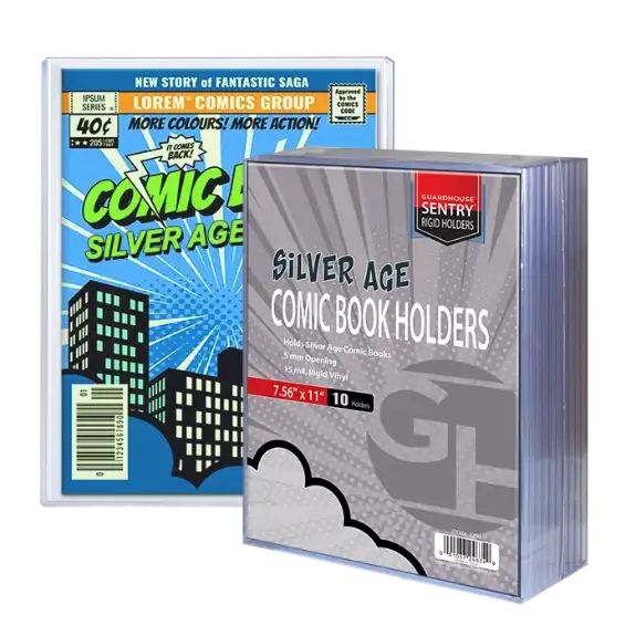 Silver Comic Book Sentry Holders - 7.56" x 11" x 5mm