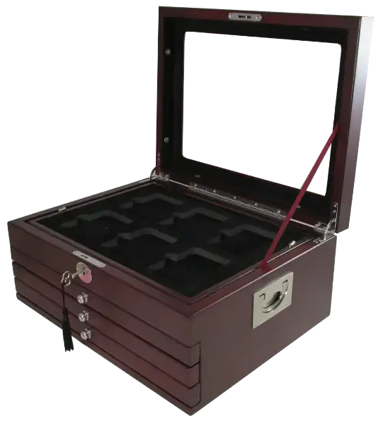 Multi-tray, Wood Deluxe Glass-top, Latch Key (24 Slabs)