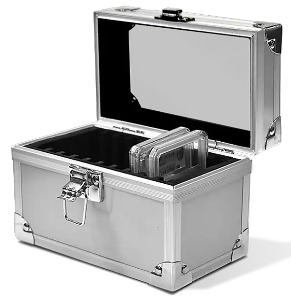 Falcon Series 10 Slab Box - Clear Top - Aluminum Finish