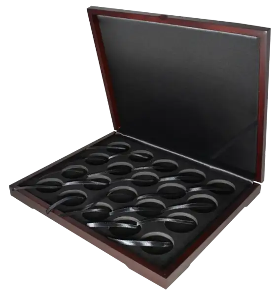 Wood Style Coin Box for 20 L sized Round Coin Holders