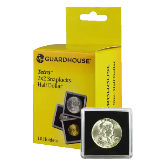 Half Dollar 2x2 Tetra Snaplock Coin Holder - 10 per pack